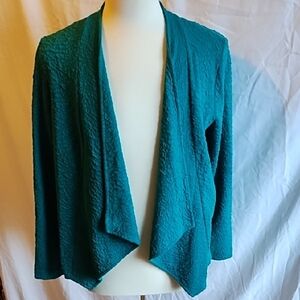Chicos open front jacket/sweater in turquoise